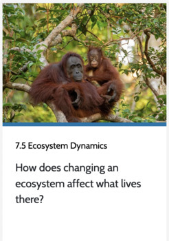 Preview of OpenSciEd 7.5 Ecosystem Dynamics & Diversity Learning Goals (LG- I Understand..)