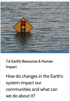 Preview of OpenSciEd 7.6 Earth's Resources & Human Impact Learning Goals (LG- I Understand)