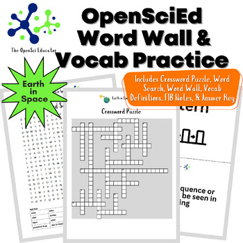 Preview of OpenSciEd Earth in Space Word Wall & Vocabulary Activities - Absent Work