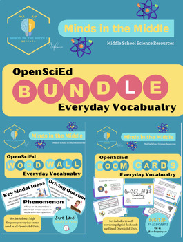 Preview of OpenSciEd Everyday Vocabulary Word Wall and Boom Cards Bundle