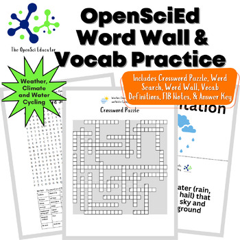 Preview of OpenSciEd Weather Word Wall & Vocabulary Activities - Absent Work