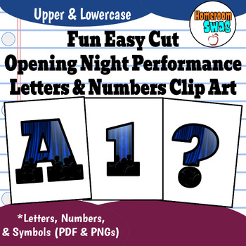 Preview of Opening Night Performing Arts Bulletin Board Printable Letters Numbers Clip Art