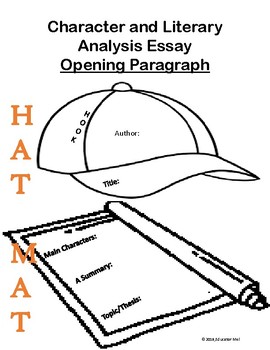 Preview of Opening Paragraph Graphic Organizer/Planner for a Literary Analysis Essay
