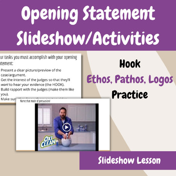 Preview of Opening Statement Slideshow Lesson and Activities