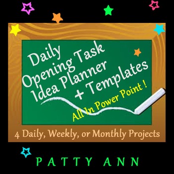 Preview of Classroom Management Plan Template EDITABLE Daily Opening Task All Subjects PPT