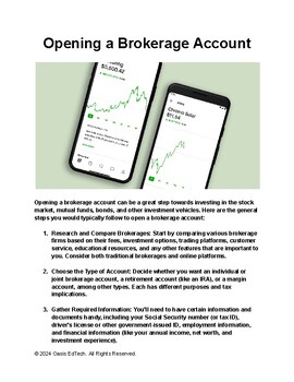 Preview of Opening a Brokerage Account Printable Info Guide