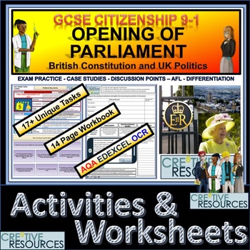 Preview of Opening of UK Parliament Student Work Booklet & Activities