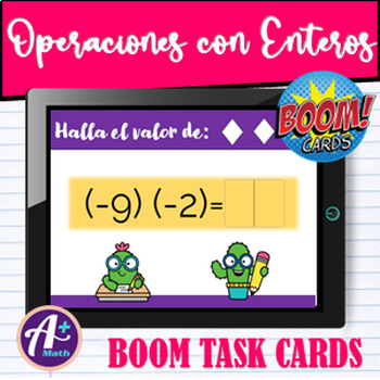Preview of Operaciones con Enteros - Boom Cards