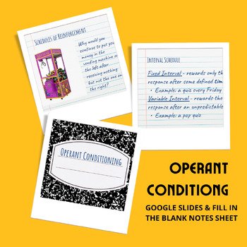 Preview of Operant Conditioning - Google Slides/ Power Point & Fill in the Blank Notes