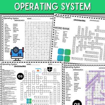 Preview of Operating System Fun Puzzles , Word Search And Crosswords