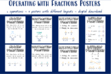 Operating with Fractions Math Poster | Anchor Chart | Midd