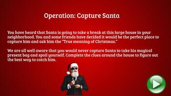 Preview of Operation: Capture Santa (Christmas Breakout Room ELA Gr. 5-8)