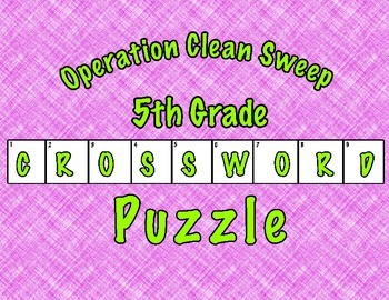 Operation Clean Sweep Vocabulary Crossword Puzzle by Elsie s Corner