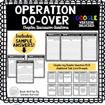 Preview of Operation Do-Over - Questions and Vocab - Sample Answers - PDF & GOOGLE INCLUDED