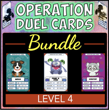 Preview of Operation Duel Cards | Level 4 | Multiplication Division & PEMDAS Bundle