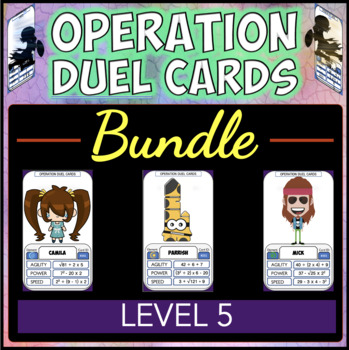 Preview of Operation Duel Cards | Level 5 | Exponents Indices & PEMDAS Bundle