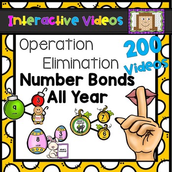 Preview of Operation Elimination Number Bonds All Year - Interactive Videos