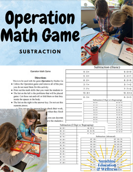 Preview of Operation Math Game / Subtraction / Classroom Transformation / Doctor / Medical