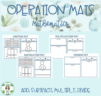 Preview of Operation Mats | Addition, Subtraction, Multiplication, Division | Mathematics