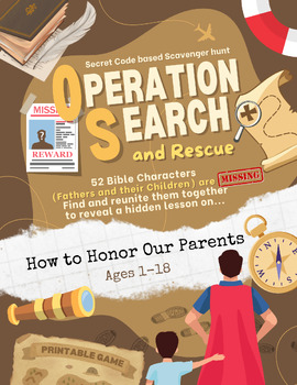 Preview of Operation Search & Rescue | Father's Day Bible Scavenger Hunt Game | Church Game