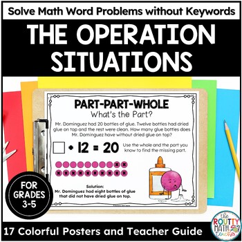 Preview of Operation Situations for Word Problems: Math Strategy Posters and Anchor Charts