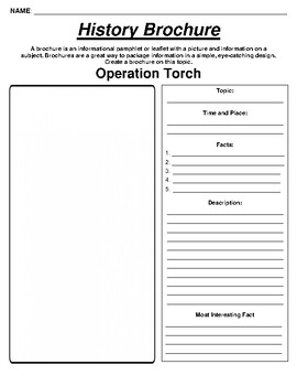 Preview of Operation Torch "Informational Brochure" Worksheet