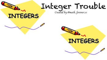 Preview of Operation with Integers -Trouble Game