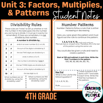 Preview of Factors and Multiples Interactive Notebook | 4th Grade | Anchor Charts