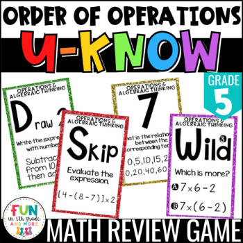 Order of Operations Game 5th Grade 5.OA.1, 5.OA.2, 5.OA.3 by Fun in