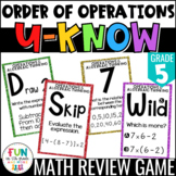 Order of Operations Game 5th Grade Math 5.OA.1, 5.OA.2, 5.OA.3