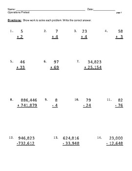 Operations Computation Assessments by christina short | TPT