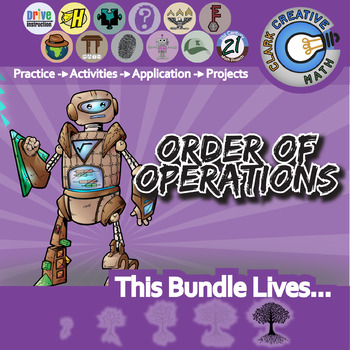 Preview of Order of Operations Unit Bundle - Pre Algebra - Distance Learning Compatible