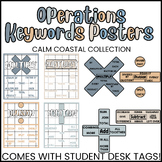 Operations Math Posters | Math Keywords | Calm Coastal Collection