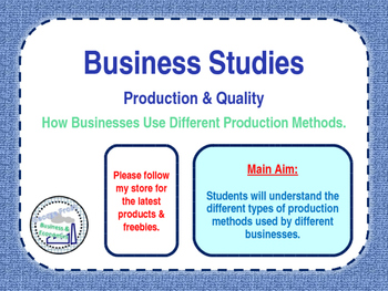 Preview of Operations - Production Methods - PPT & Worksheet - Business Studies