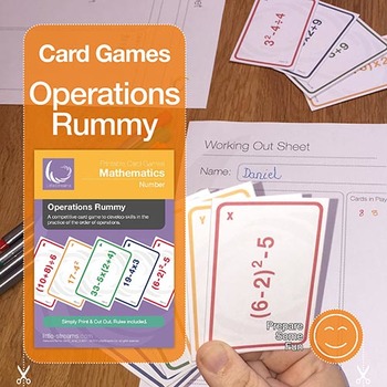 Preview of Operations Rummy | advanced card game to practice the order of operations