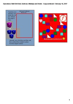Preview of Operations Skill Drill for Addition, Subtraction, Multiplication, and Division