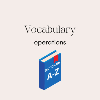 Preview of Operations Vocabulary Mini Lesson + Game