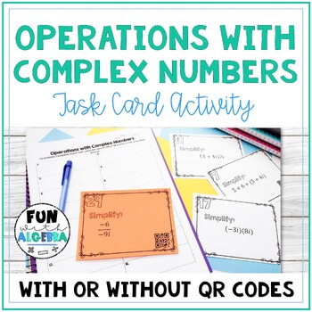 Preview of Operations With Complex Numbers QR Code Task Cards