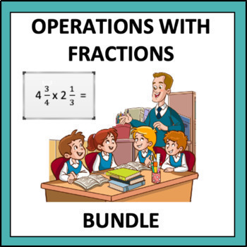 Preview of Operations With Fractions Bundle - instructions and practice