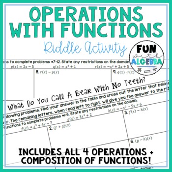 Preview of Operations With Functions Joke Activity