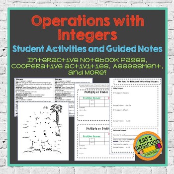 Preview of Operations With Integers Unit- Interactive Notebook, Practice, Assessment