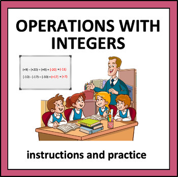 Preview of Operations With Integers - instructions and practice