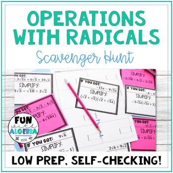 Preview of Operations With Radicals Scavenger Hunt