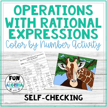 Preview of Operations With Rational Expressions Color By Number Activity