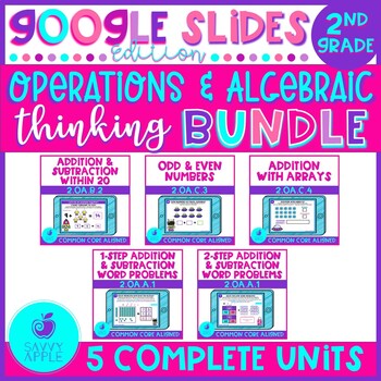 Preview of Operations and Algebraic Thinking 2nd Grade Math Google Slides Distance Learning