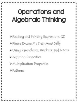 Preview of Operations and Algebraic Thinking