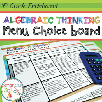 Preview of Operations & Algebraic Thinking Choice Board – 4th Grade – Distance Learning