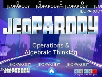 Preview of Operations and Algebraic Thinking Jeopardy Game PowerPoint
