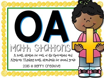 Preview of Operations and Algebraic Thinking Math Stations for Second Grade