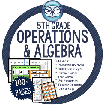Preview of Algebraic Thinking and Order of Operations | Math Unit Grade 5
